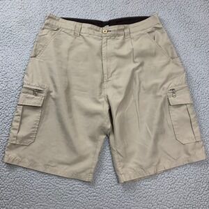 Burnside Cargo Shorts Mens 36 Tan Polyester Lightweight Quick Dry RMJ9805K
